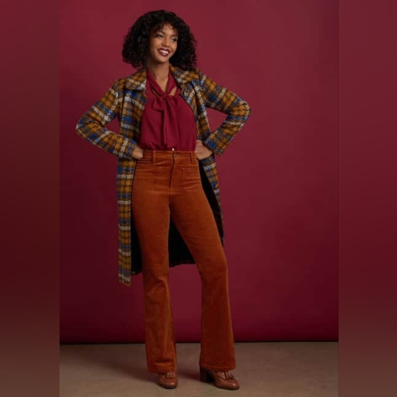 Modcloth All Aboard For Corduroy Flare-Leg Pants - Picture 1 of 2
